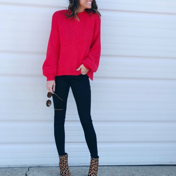 BP oversized mock turtleneck with ballon sleeved sweater - Picture 3 of 7